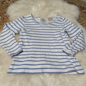 The Beaufort Bonnet Company Blue and White Striped Long Sleeve Shirt Size 5